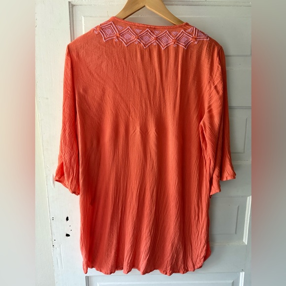 Lilly Pulitzer Orange Embellished Tunic with Relaxed Sleeves - Picture 6 of 6